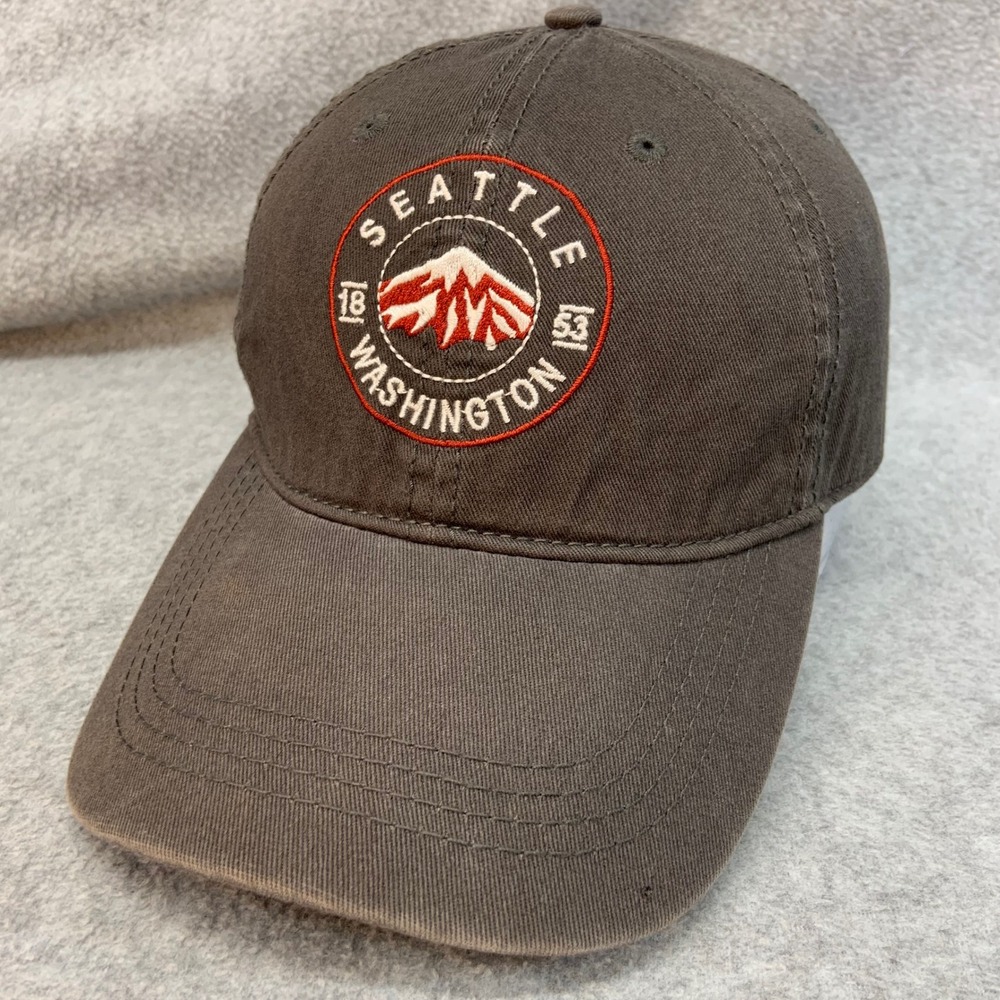 Seattle Washington Mountain Mens Grey Unbranded Baseball Hat Adjustable OSFM